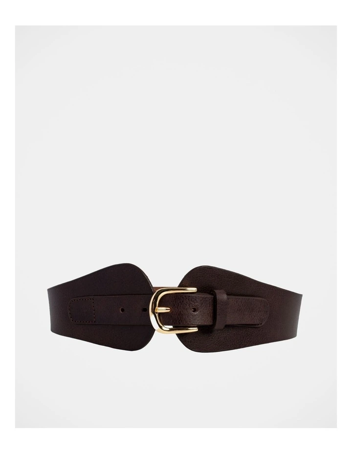 Allora Leather Waist Belt in Chocolate from Myers the perfect accessory to your Mitski inspired outfit.