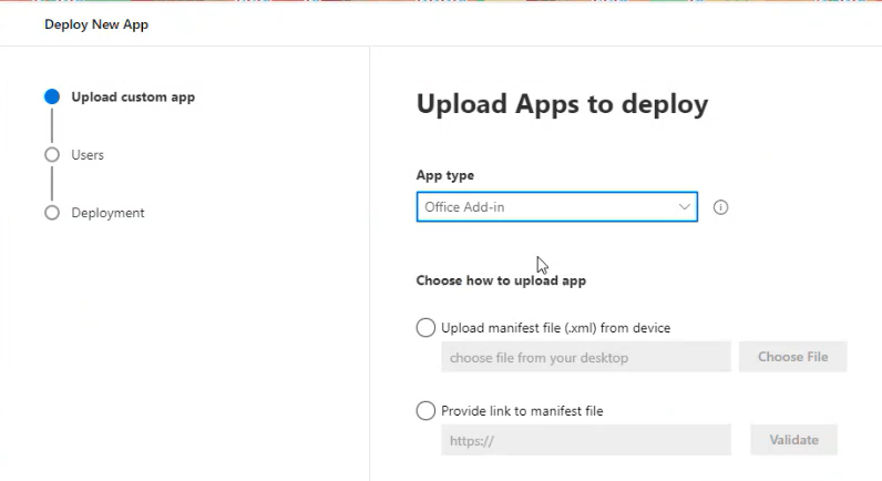 Upload APPs to deploy