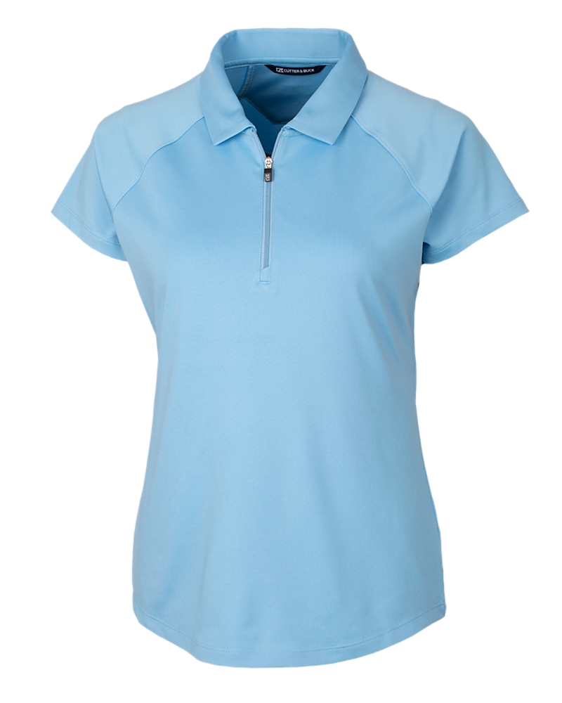 Cutter & Buck Forge Stretch Womens Short Sleeve Polo in Atlas/Light Blue