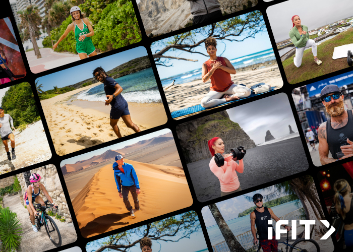 Collage of iFIT Trainers Showing Cardio and Strength Training Workouts