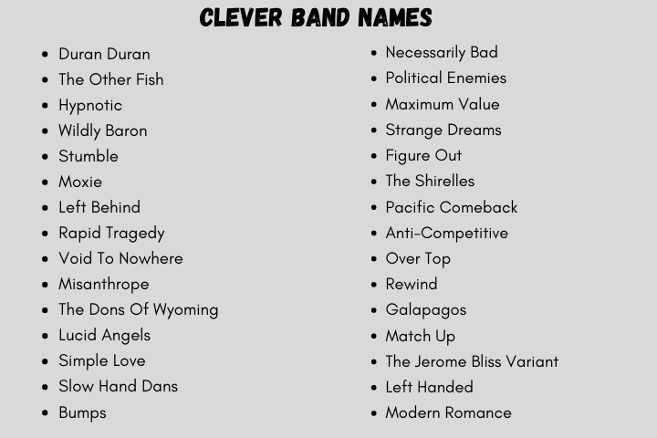 Clever Band Names
