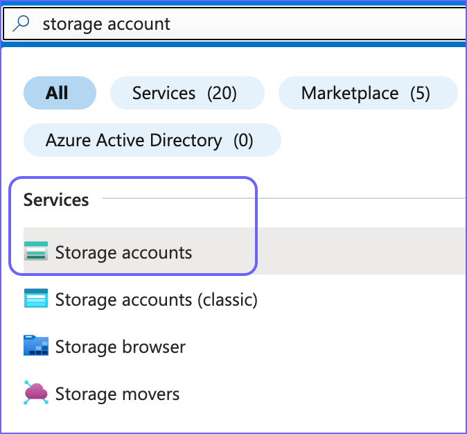 Azure Blob Storage to Snowflake: Finding the Storage accounts.
