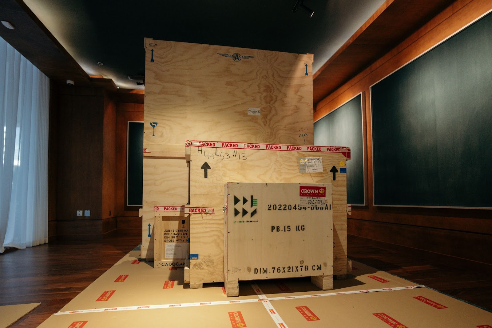 Transportation of 10101.art art collection to the Dubai gallery