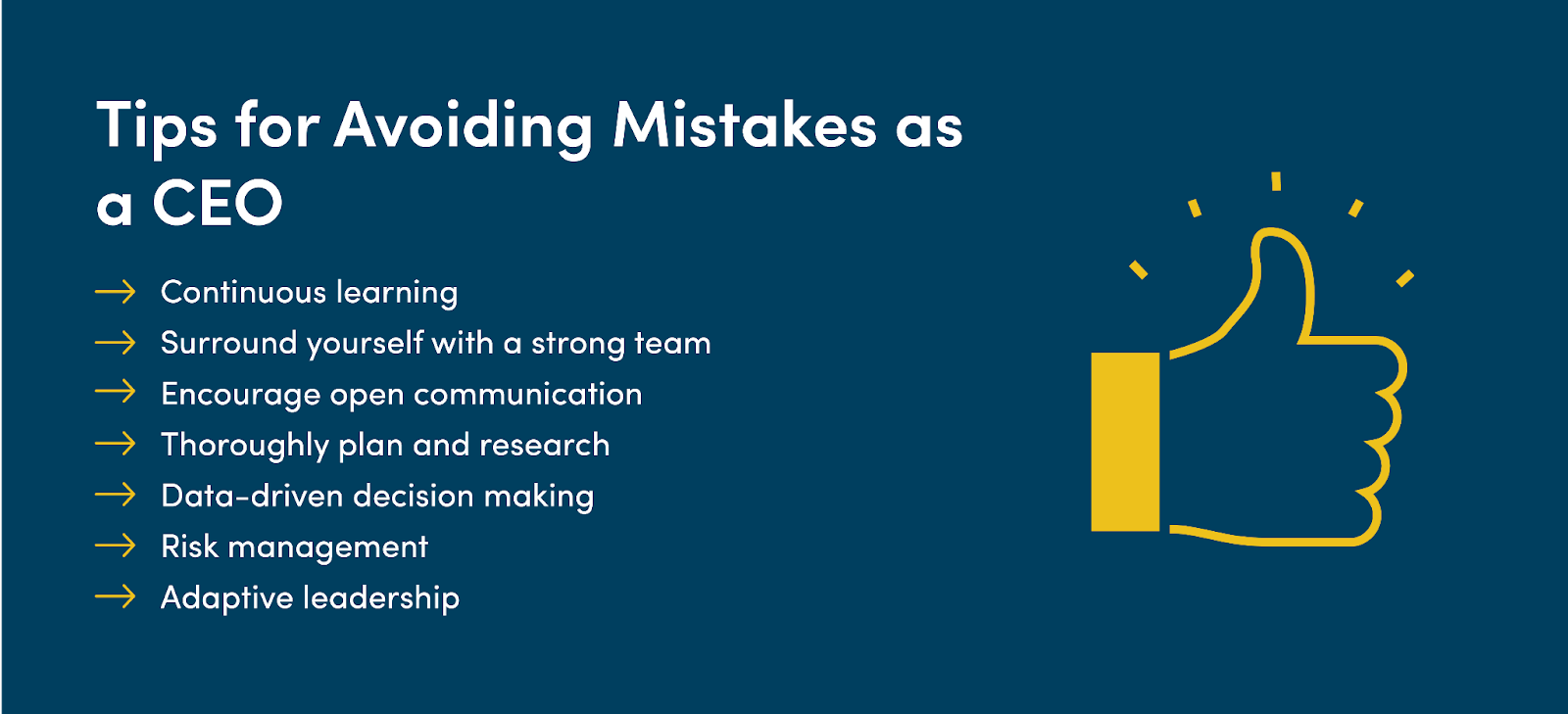 Tips for avoiding mistakes as a CEO