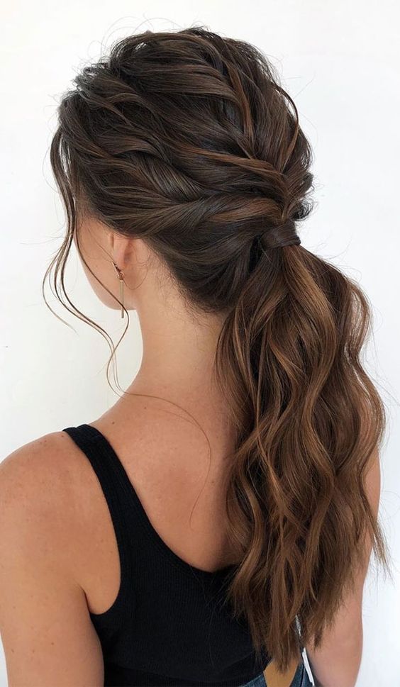 Messy twisted ponytail