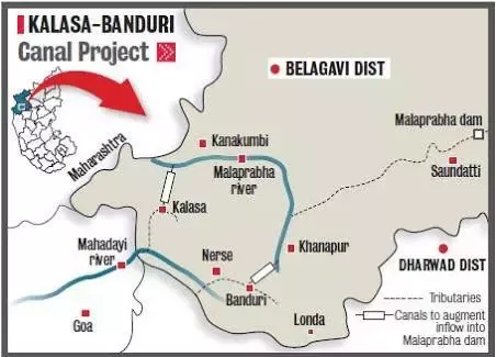 Mahadayi River Map | UPSC Prelims | Rivers in News | Current Affairs 