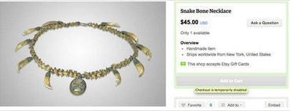 Snake bone necklace