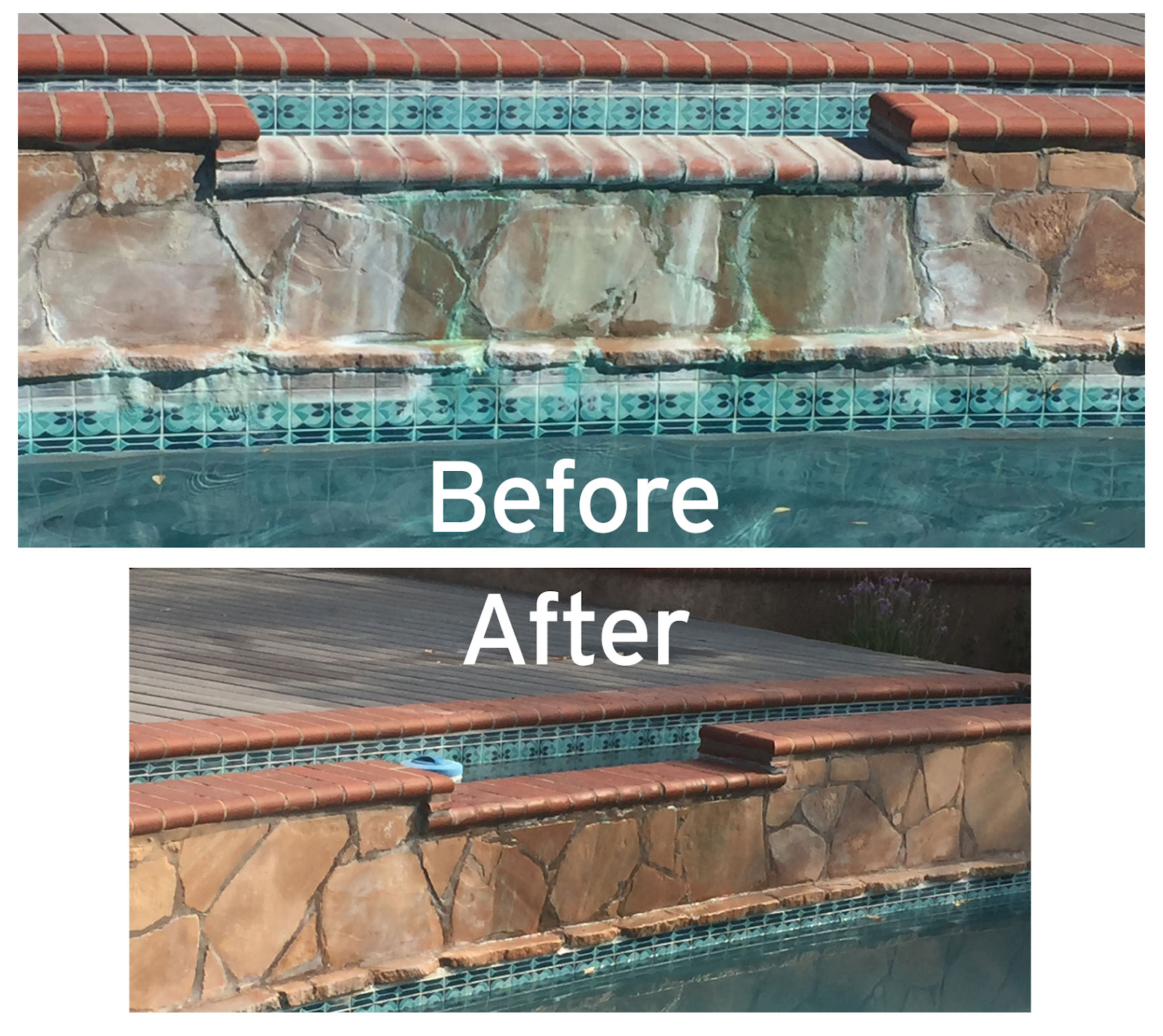 before and after pool cleaning