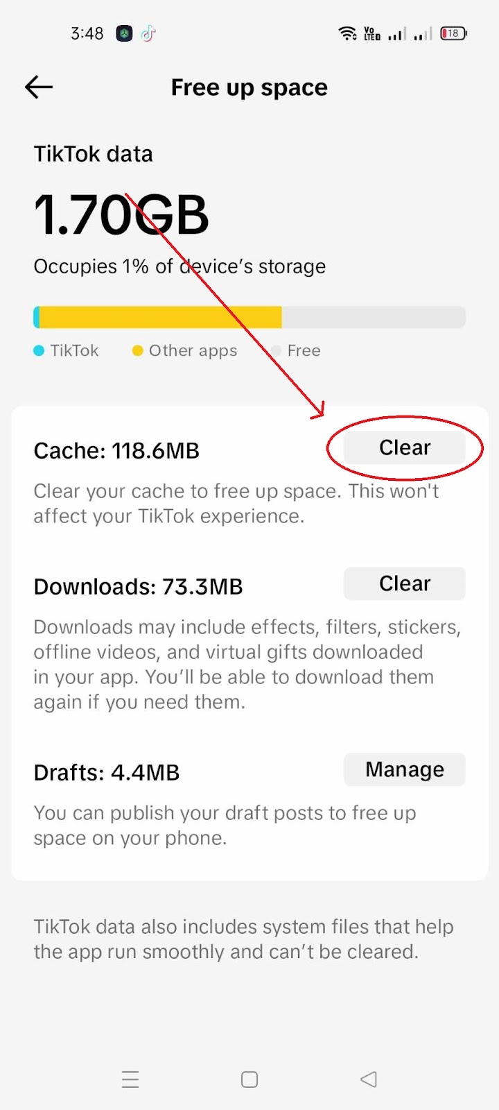 Why is TikTok showing me the same stuff - Clear Cache
