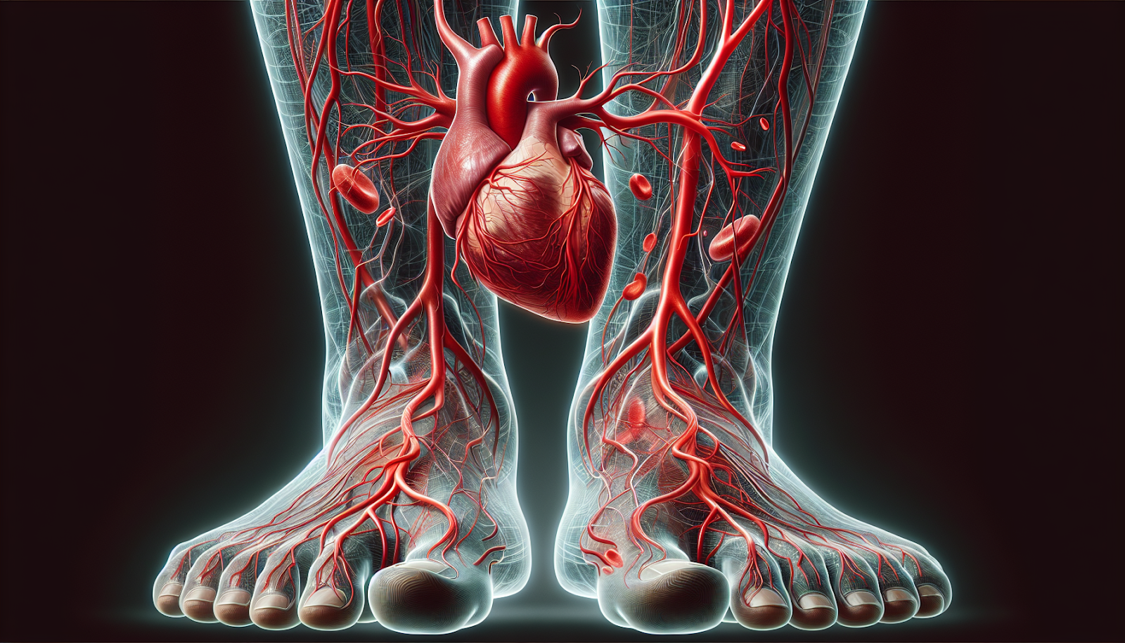 Illustration of blood circulation in the human body