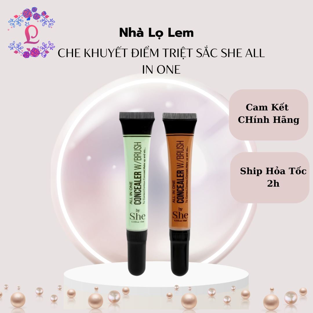 Một loại được sử dụng phổ biến là kem che khuyết điểm She All in One Concealer W/Brush