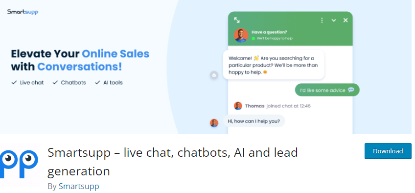 Smartsupp free wordpress live chat plugin