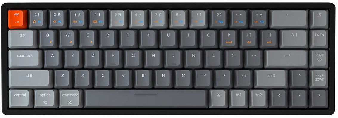Keychron K6 65 percent compact wireless mechanical keyboard for Mac Windows - Gateron mechanical LK optical switch and hot-swappable cordless and type-c cable mode connect multiple devices