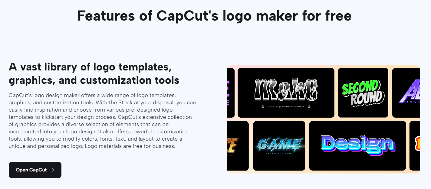 A screenshot of a logo maker

Description automatically generated