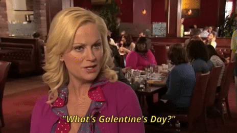 GIF of Leslie Knope from Parks and Rec saying "What's Galentine's Day? Oh, it's only the best day of the year!"
