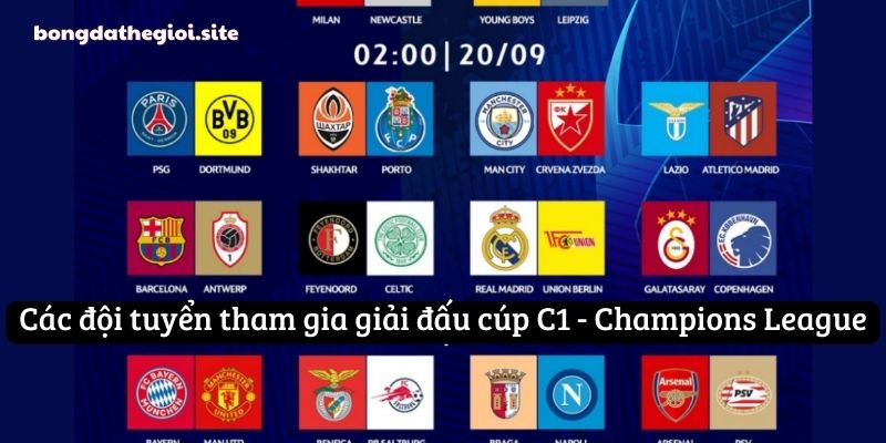 Các đội tuyển tham gia giải đấu cúp C1 - Champions League