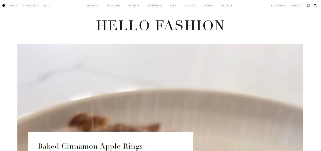 Homepage of the trending blog Hello Fashion