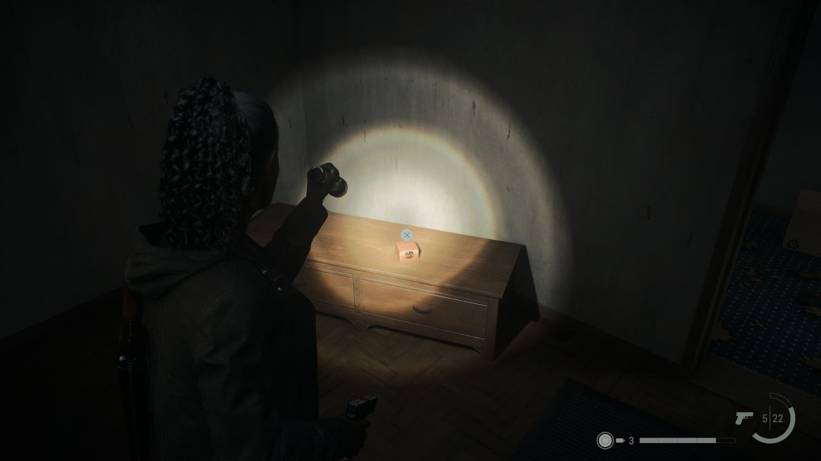 An in game screenshot of a Charm in Alan Wake 2.