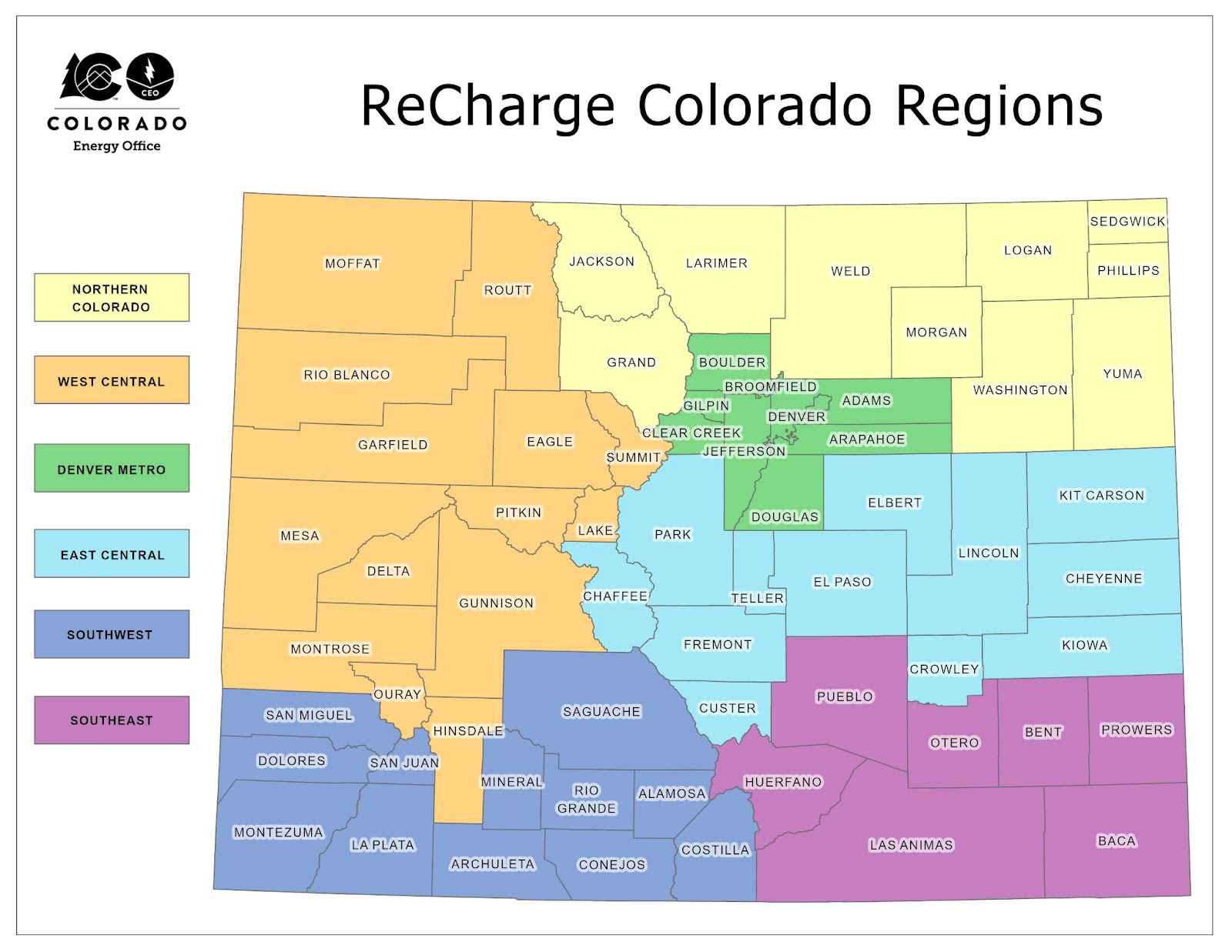 ReCharge Colorado Regions map