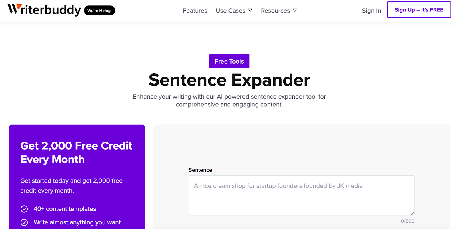 WriterBuddy.ai Sentence Expander