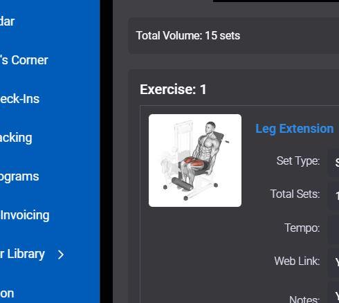 A second screenshot of an animated leg exercise GIF used inside of the Elite Trainr app.