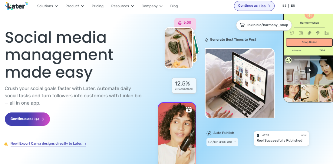 Social Media Management Made Easy with Later