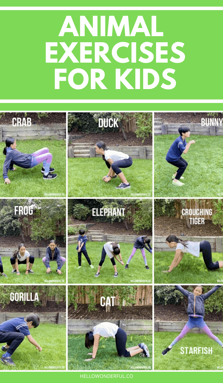 Αυτές οι διασκεδαστικές ασκήσεις ζώων για τα παιδιά είναι ένας πολύ καλός τρόπος για να κάψετε ενέργεια μέσα ή έξω!  Δραστηριότητες παιδιών Backyard και διασκεδαστικό τρόπο για να εξασκηθείτε σε κινητικές δεξιότητες.