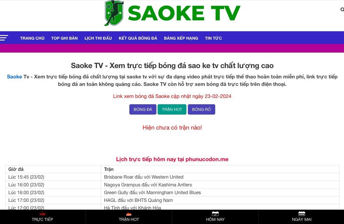 Saoke TV - Website chính thức trực tiếp bóng đá cực mượt