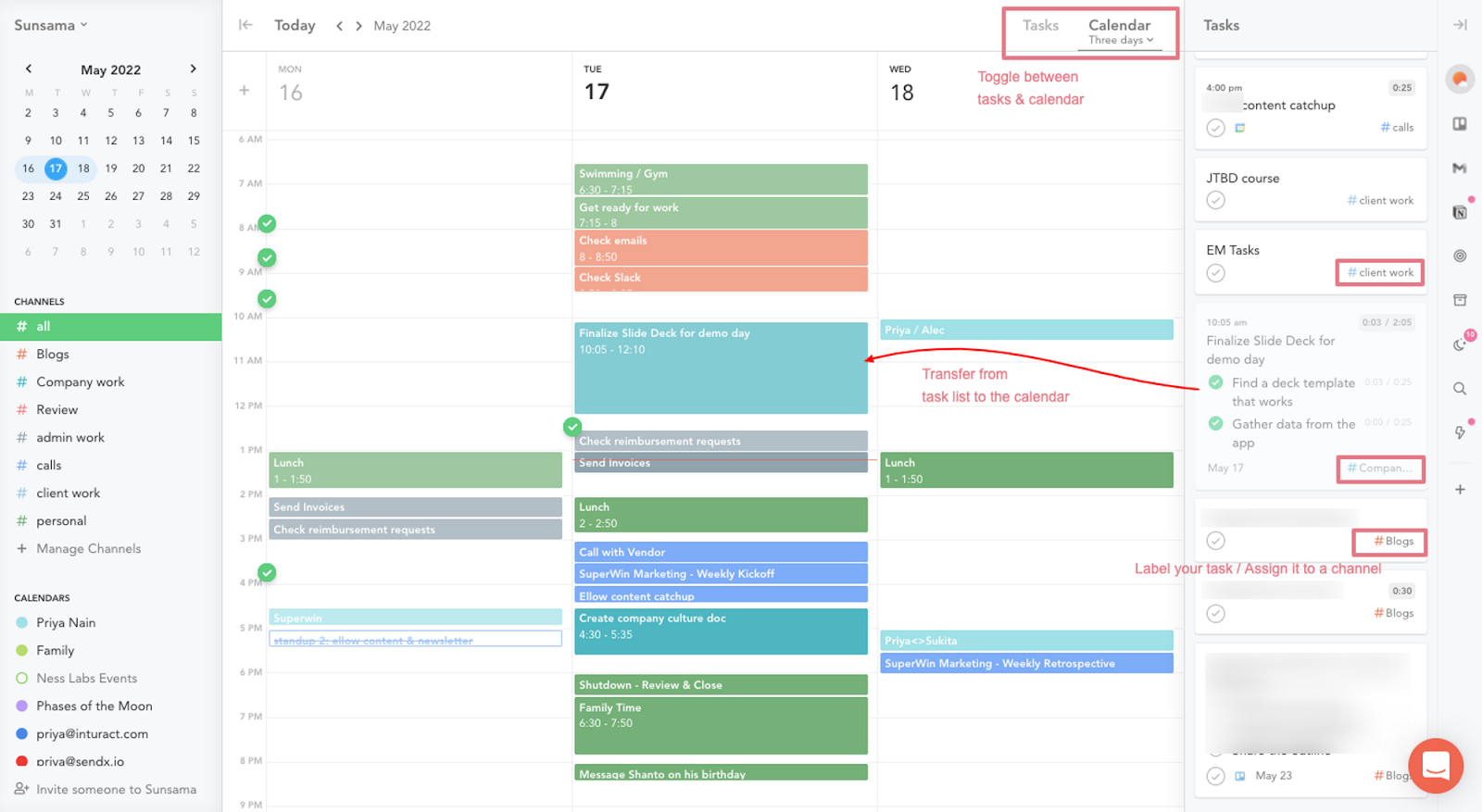 Task Management for Sunsama