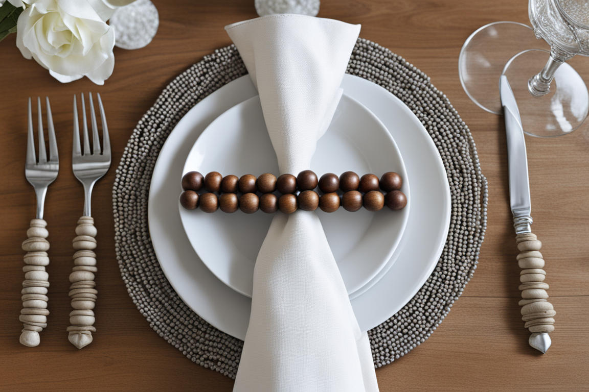 wood bead napkin rings