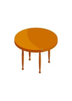 round-wooden-table-icon-cartoon-style-white-background-123178078