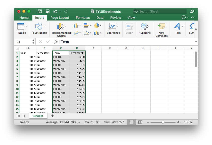 Excel sheet highlighted as described above.
