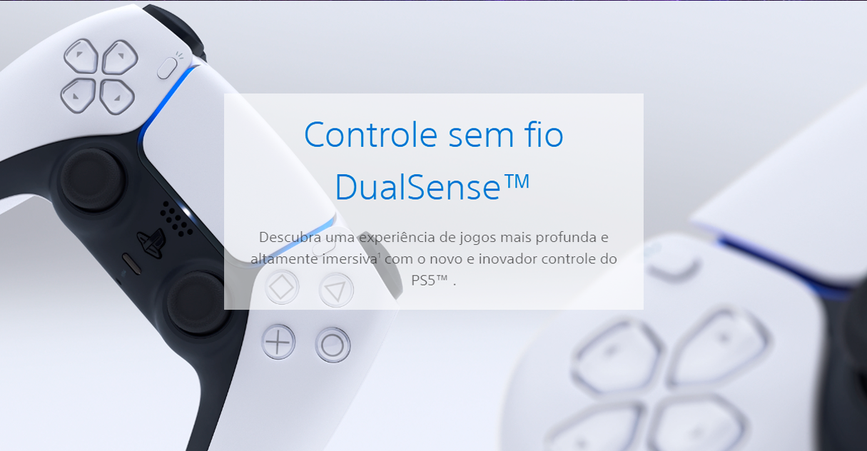 Controle Sony DualSense PS5, Sem Fio