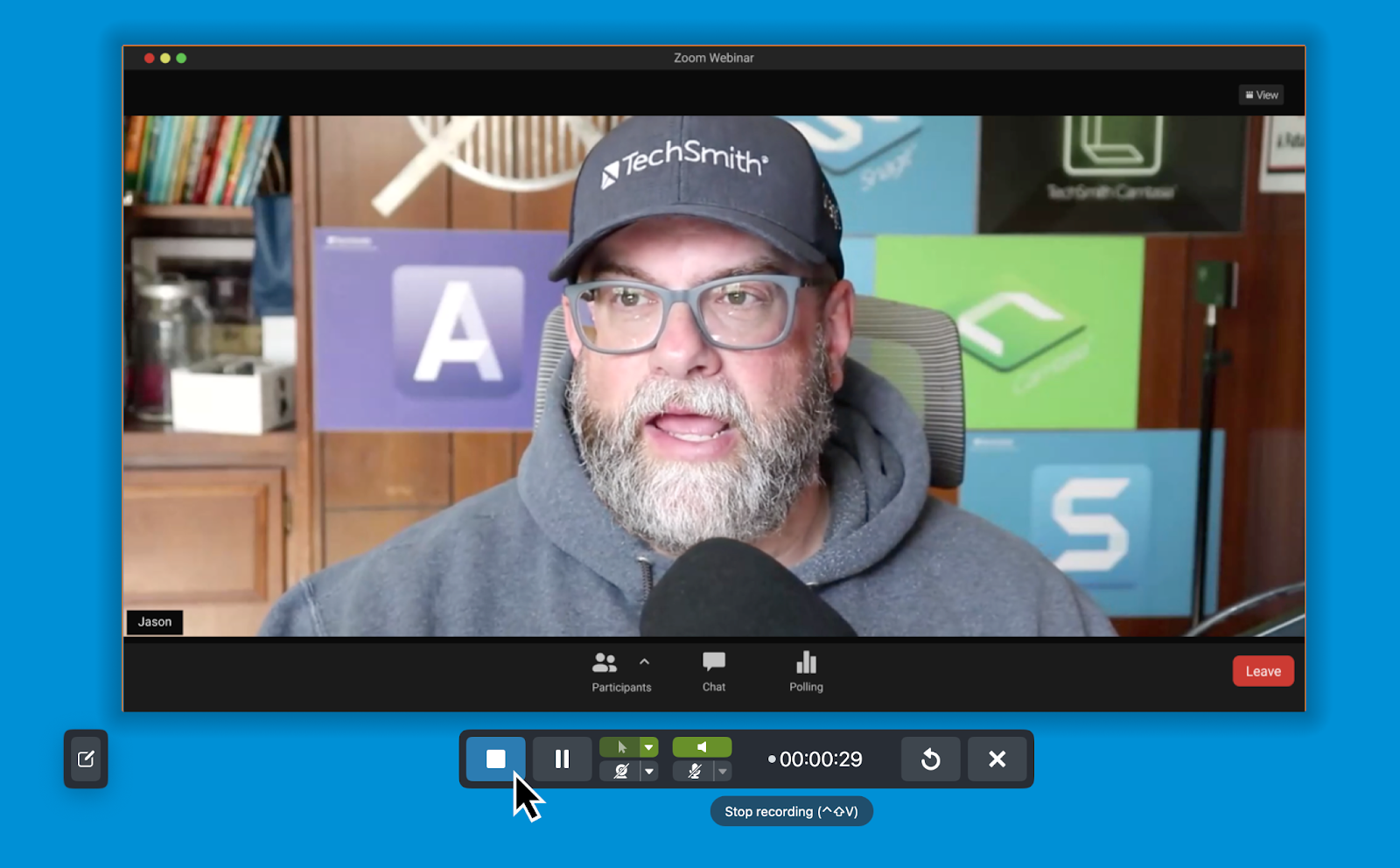 Recording of a webinar with Snagit