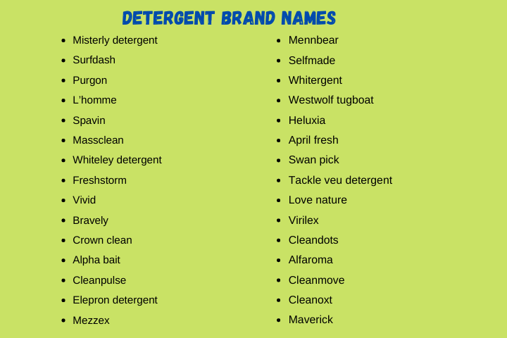 Detergent Brand Names