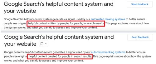 Screenshot of Google's content guidelines.