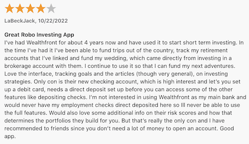 A four-star Wealthfront Cash Account review from someone who has been using the app for over 4 years. 