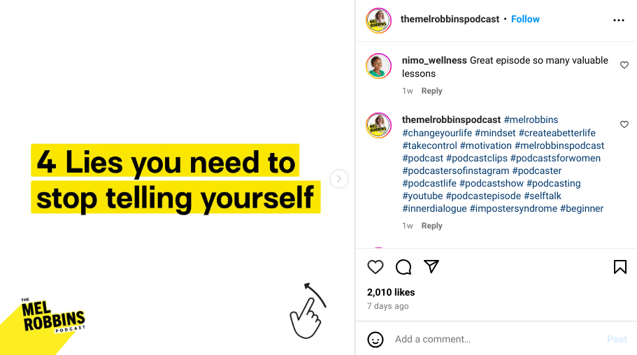 An Instagram carousel from Mel Robbins