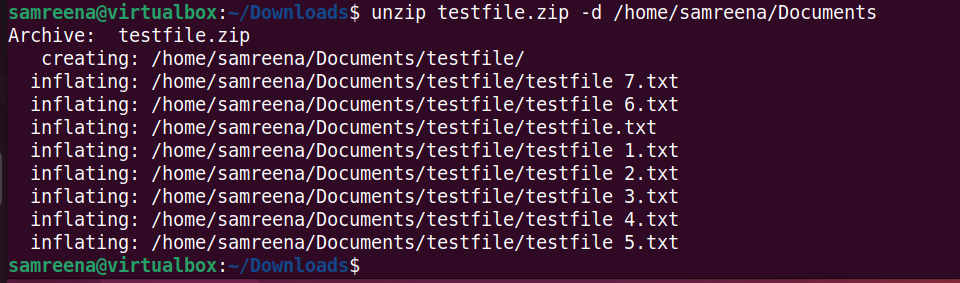 ubuntu unzip command: unzip a zip file on linux