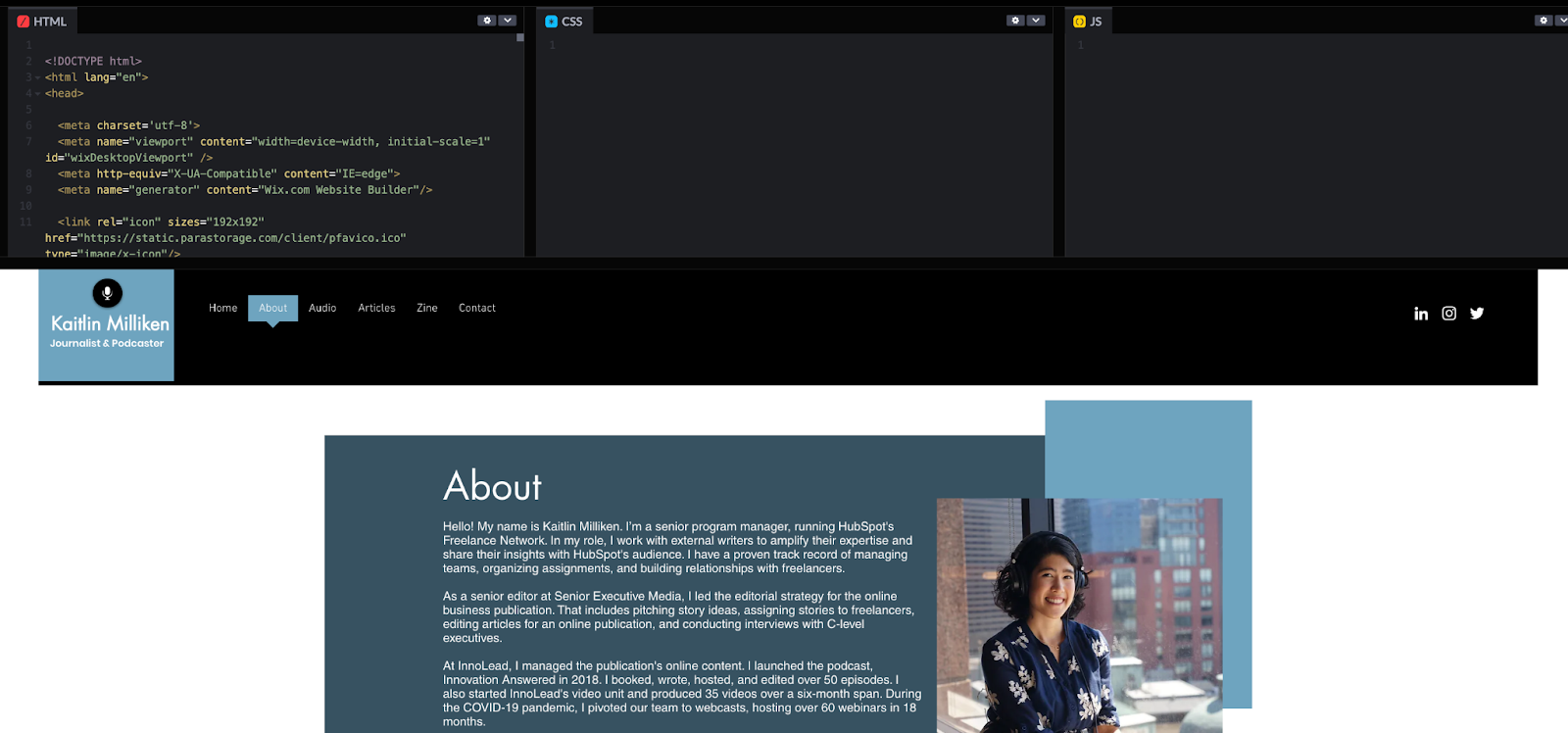 how to clone major website pages with html, copied into codepen