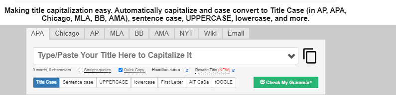 AI title generator on Capitalize My Title