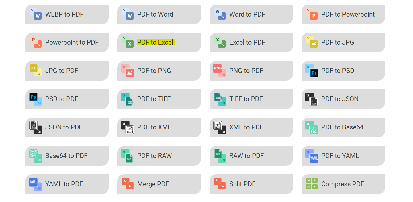 PDF TO EXCEL