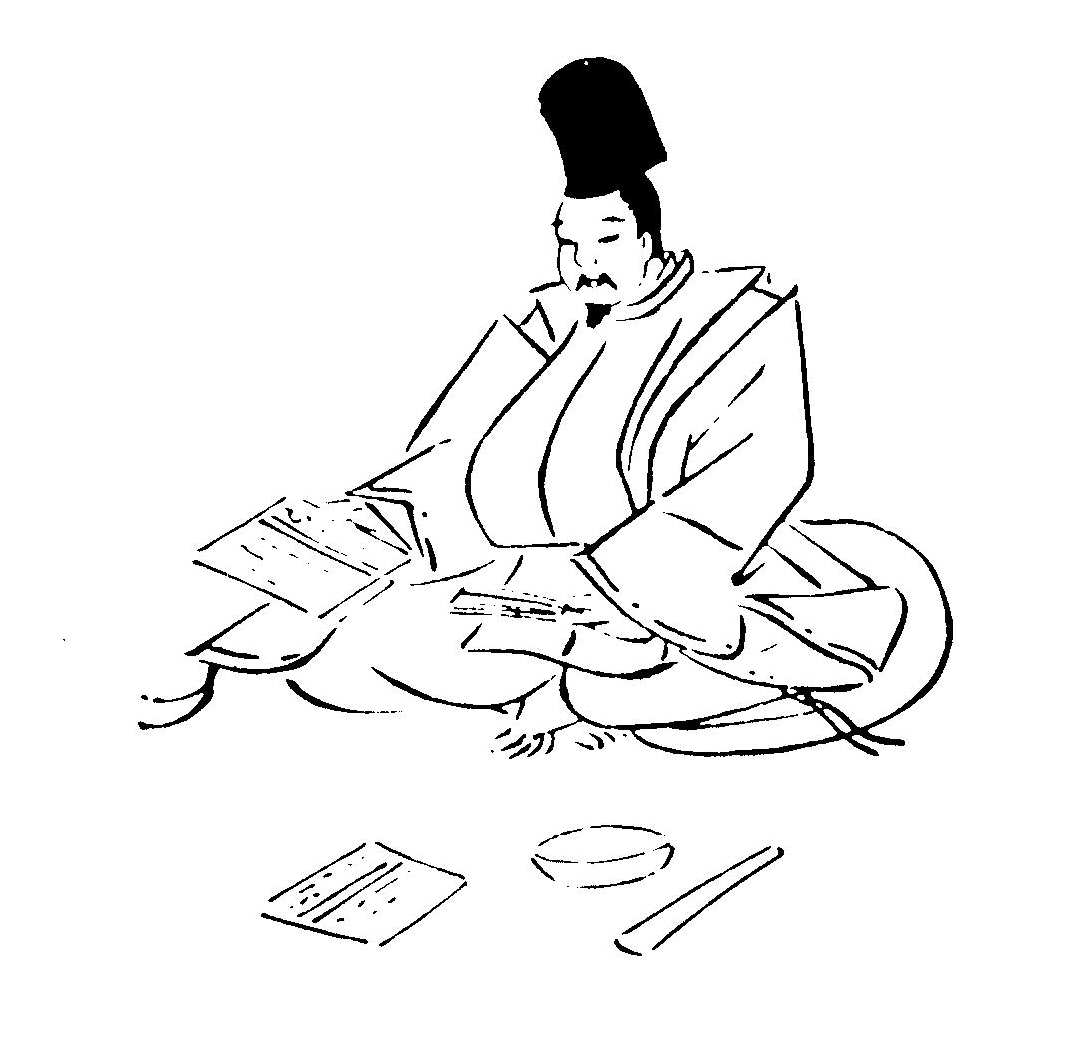 平安貴族の男性を描いた
日本画
