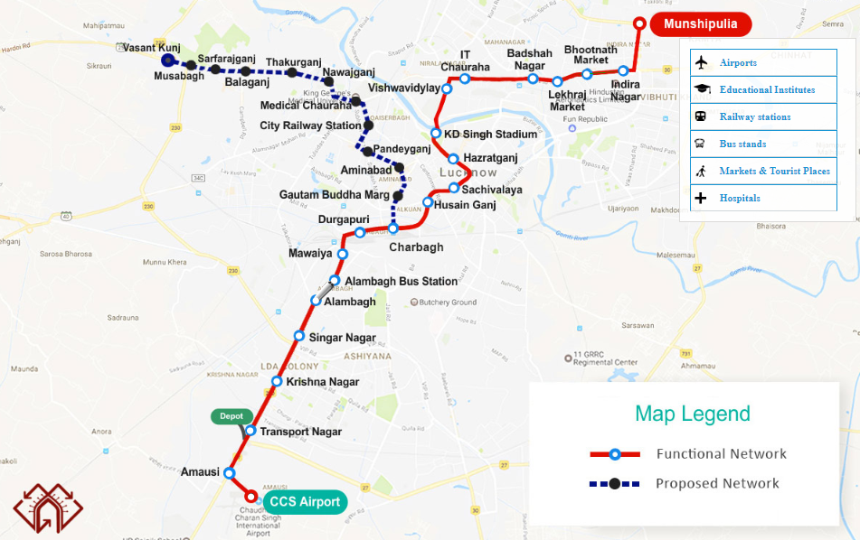 Lucknow Metro Map