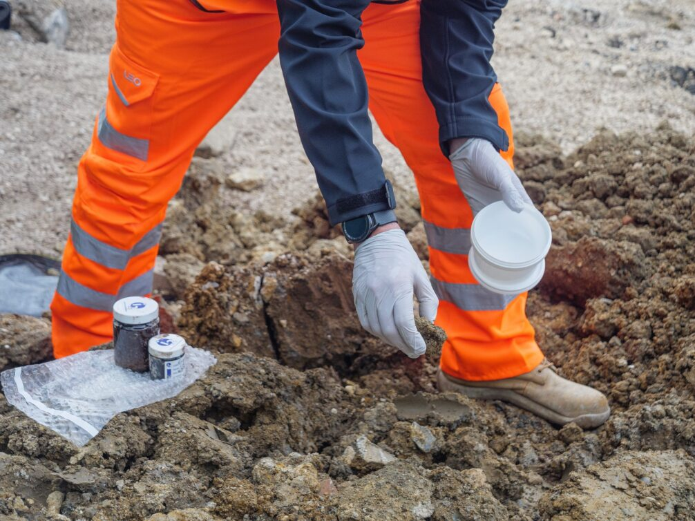 taking samples during environmental construction