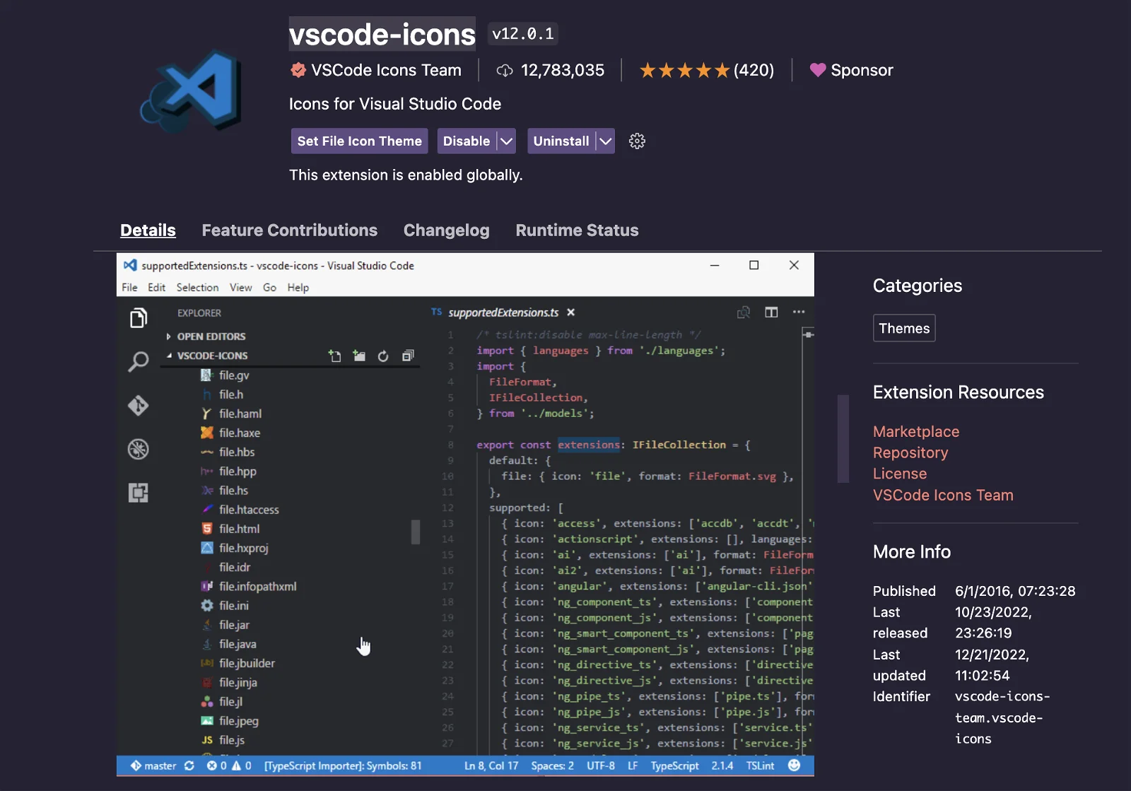 vscode-icons Extension extension visual studio code