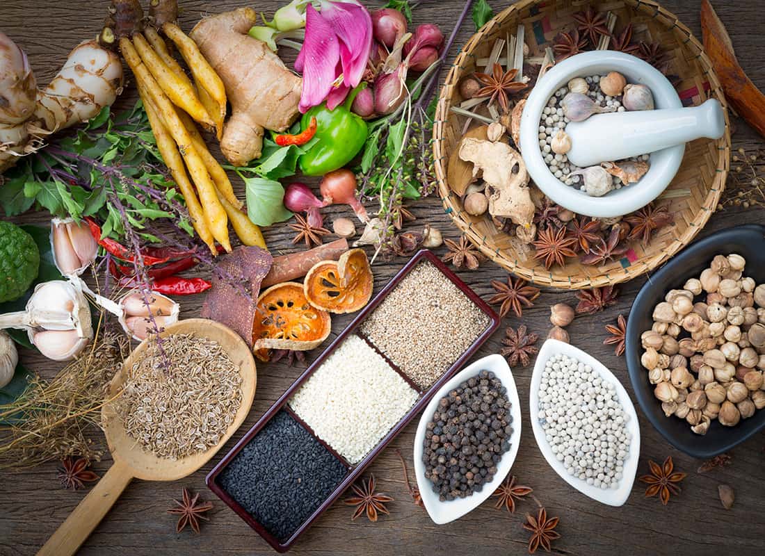 Picture of grains and other food that is part of a Ayurveda diet.