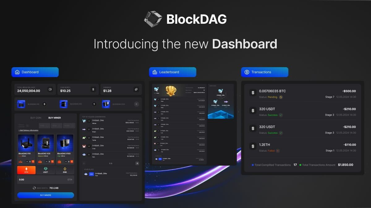 BlockDAG Gets A Massive Dashboard Update While Immutable X & NEAR Protocol Gains