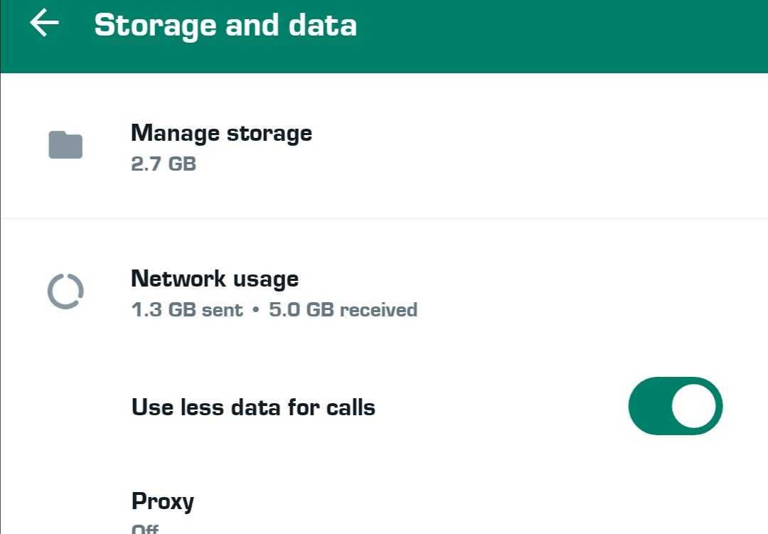 Configuring WhatsApp to use less data