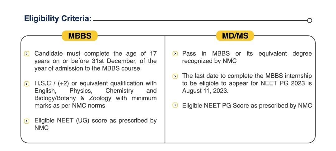 Narendra modi medical college eligibility criteria